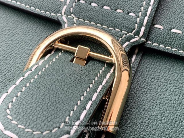 DELVAUX女包 Brillant系列手袋 Ew橫版28cm 德爾沃女手提包 女手拎包 Delvaux單肩斜挎包 DS0020手縫 翡翠綠  fcs1384
